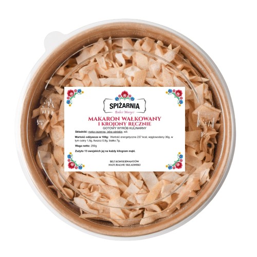 Przejdź do produktu Makaron wałkowany i krojony ręcznie-wstęgi 250g